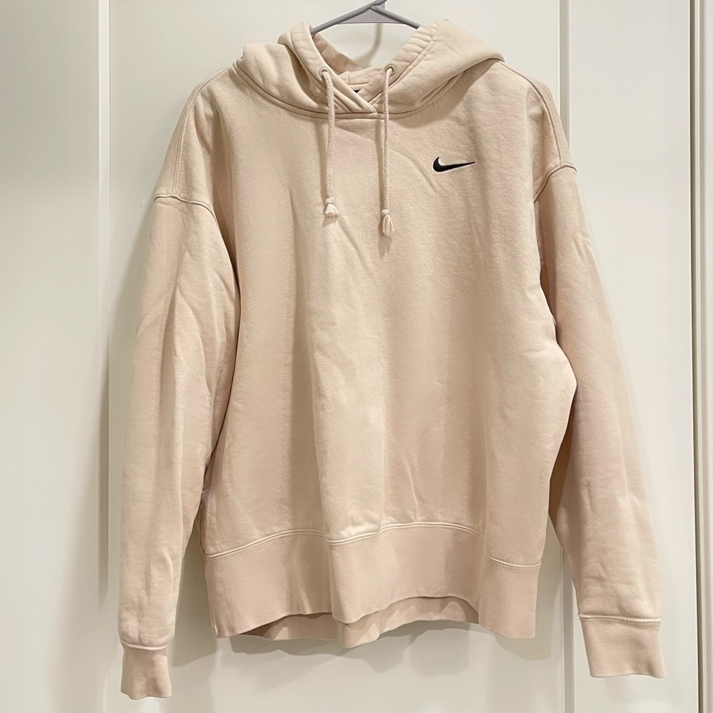 [CZ2590-140] Nike Fleece Oversized Fit Hoodie in Medium size + beige color